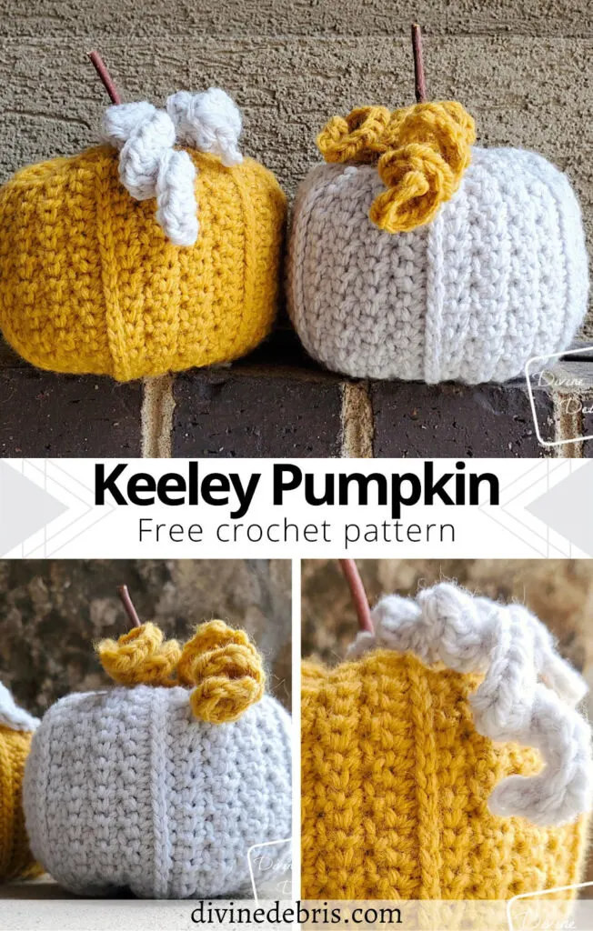 Learn to make a fun and easy bit of Fall home decor with the free Keeley Pumpkin crochet pattern by Divine Debris.