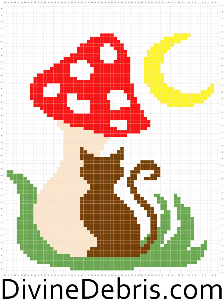 [Image description] Image for the Meow-Shroom Moon Wall Hanging