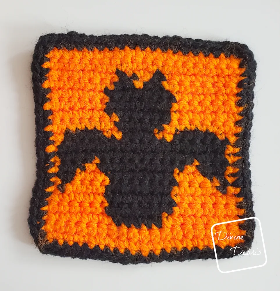 [Image description] Top down view of Bat Halloween Square on a white background.