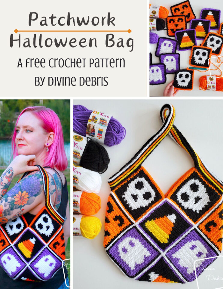 Free Patchwork Halloween Bag Crochet Pattern - Divine Debris