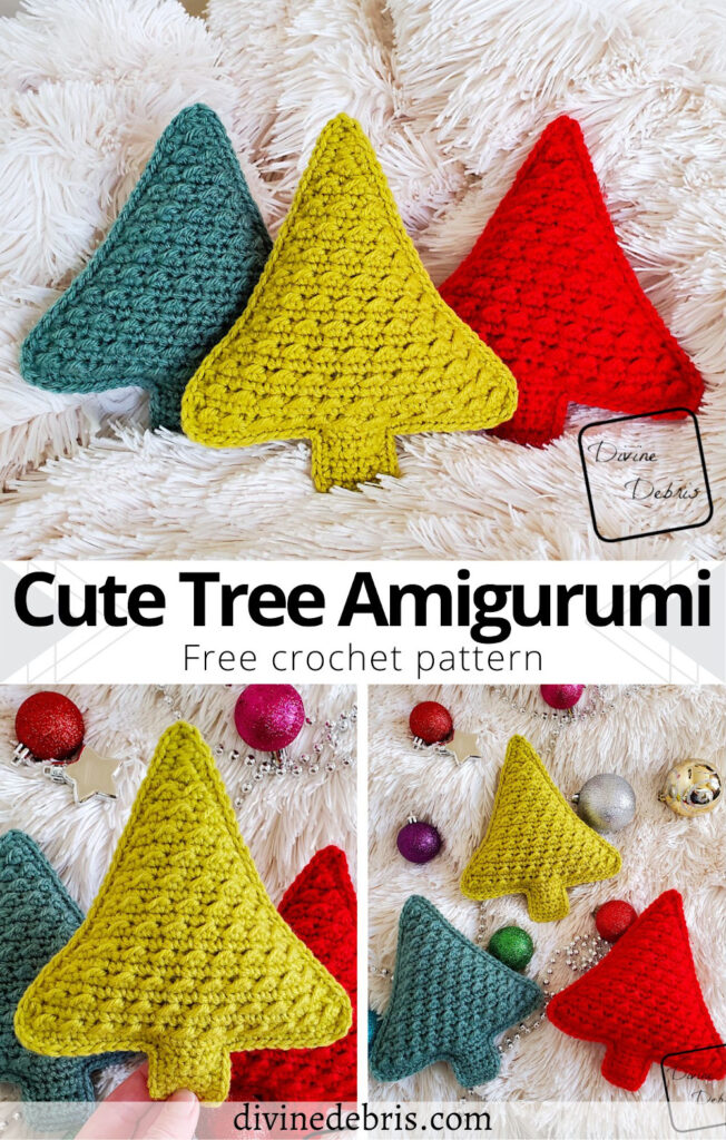 Learn to make the fun, squishy, customizable, and easy Cute Tree Amigurumi from a free crochet pattern by Divine Debris