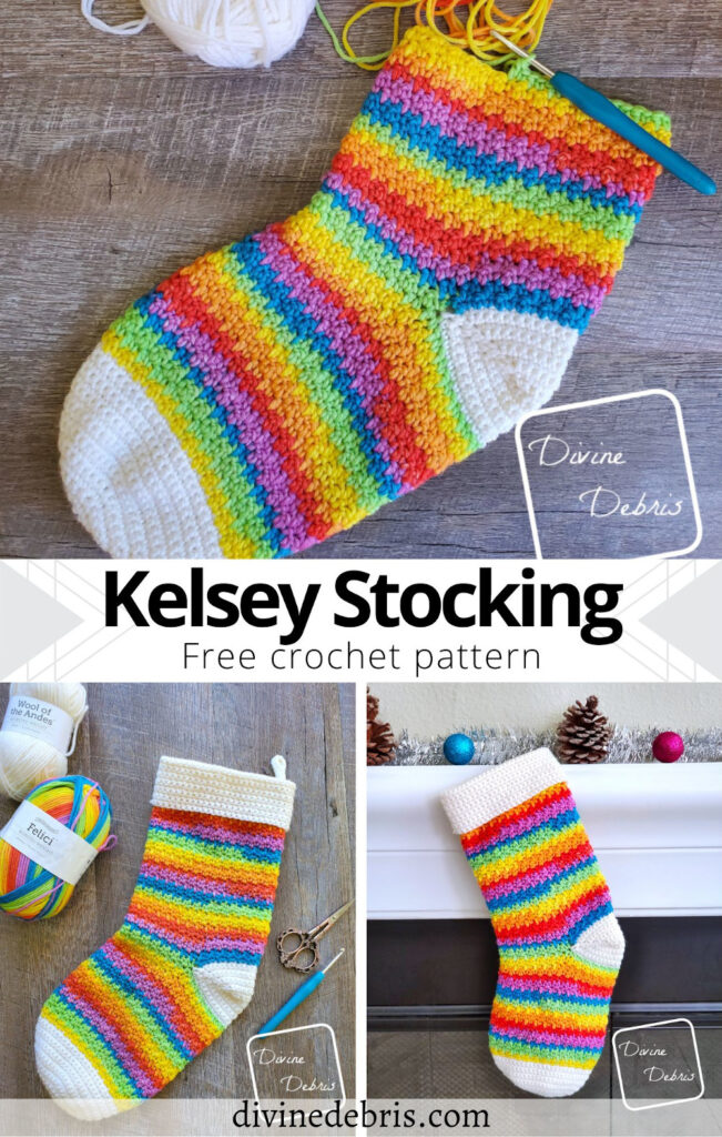 Have a fun and jolly Christmas season with handmade stockings, using the easy and customizable Kelsey Stocking crochet pattern.