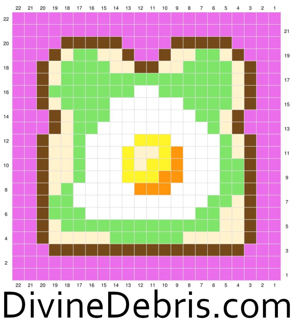 Graph for the Avocado Egg Square crochet pattern