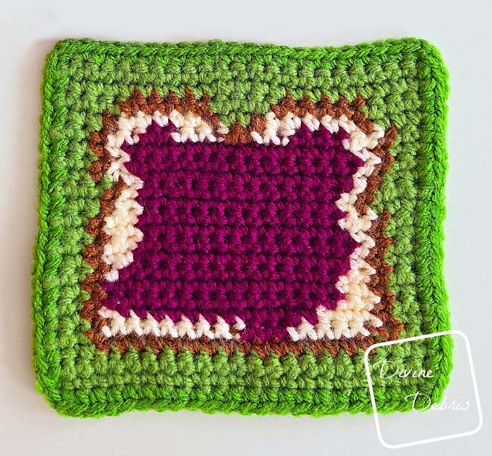 [Image description] the Jam Toast Crochet Square laying on a white background.