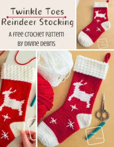 Twinkle Toes Reindeer Stocking Free Crochet Pattern – Homemade Christmas