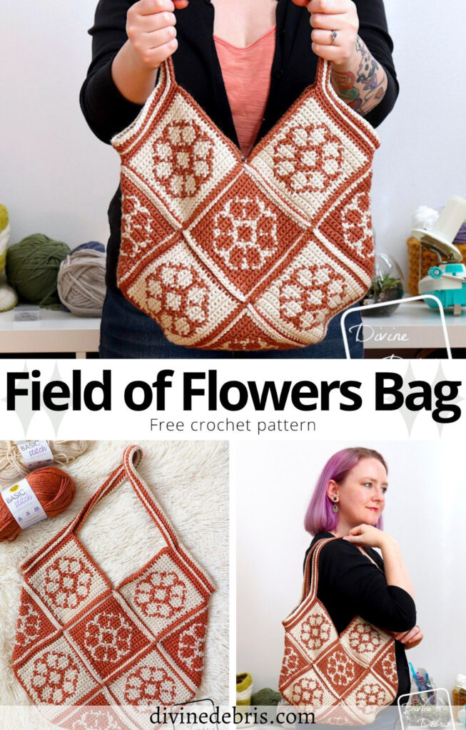 Learn to make this fun and spring inspired design, the Field of Flowers Bag, from free crochet graphs and assembly instructions by Divine Debris. Great for stash busting!