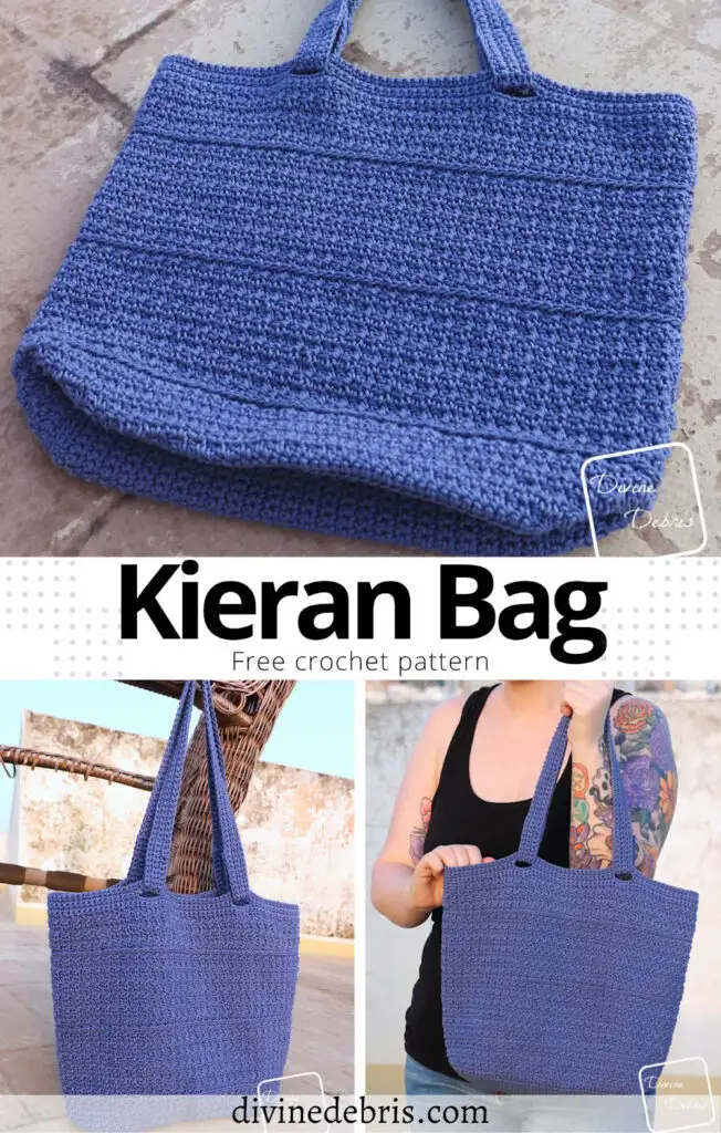 Learn to make the textured, fun, customizable, and easy to make Kieran Bag from a free crochet pattern by Divine Debris. 