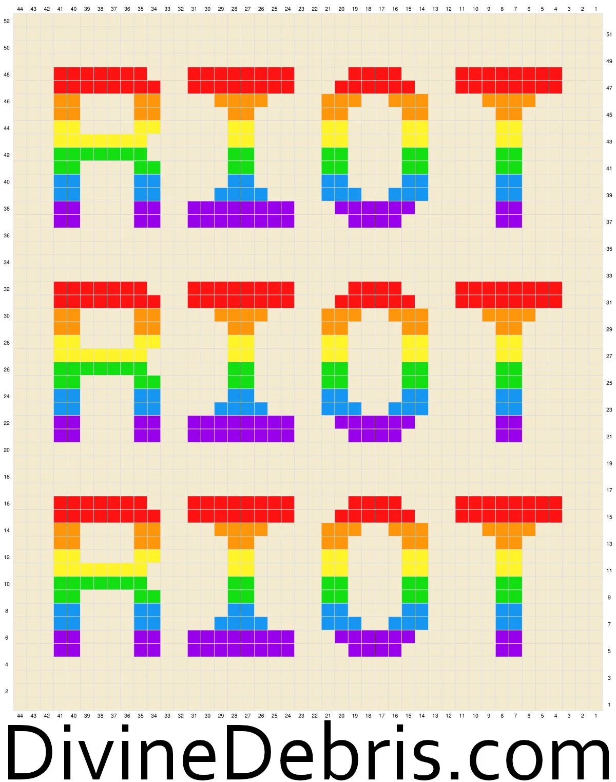 Graph for the Riot Wall Hanging crochet pattern by Divine Debris