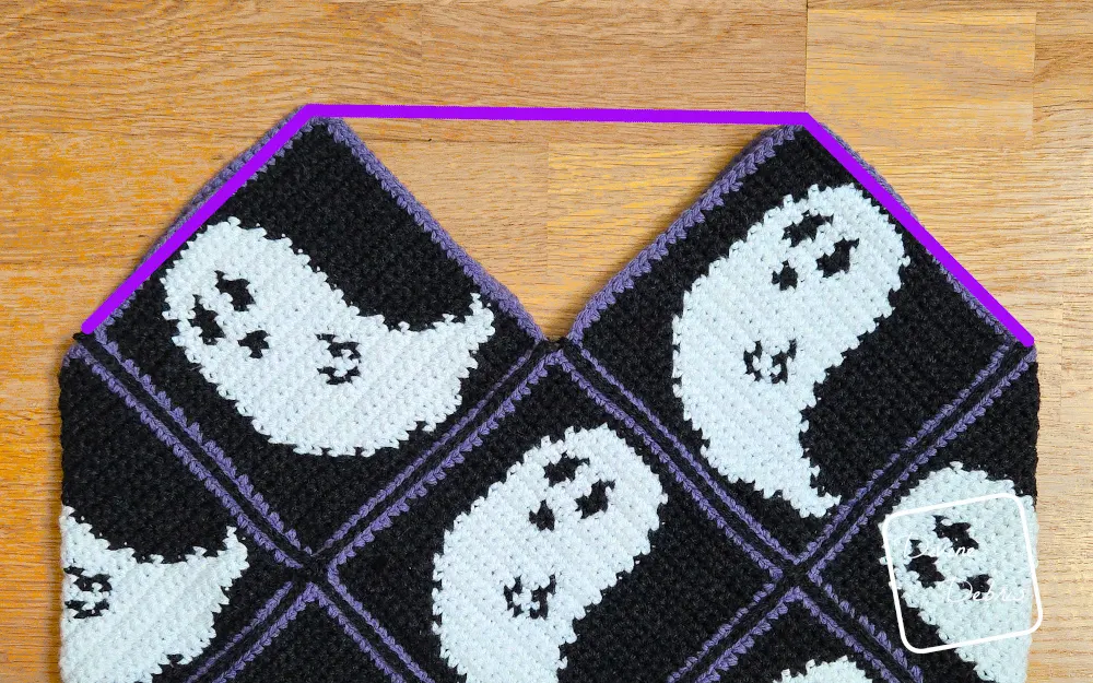 [Image description] Gwendoline Ghost Bag Straps photo 3 - photo showing where to skip a space for the straps