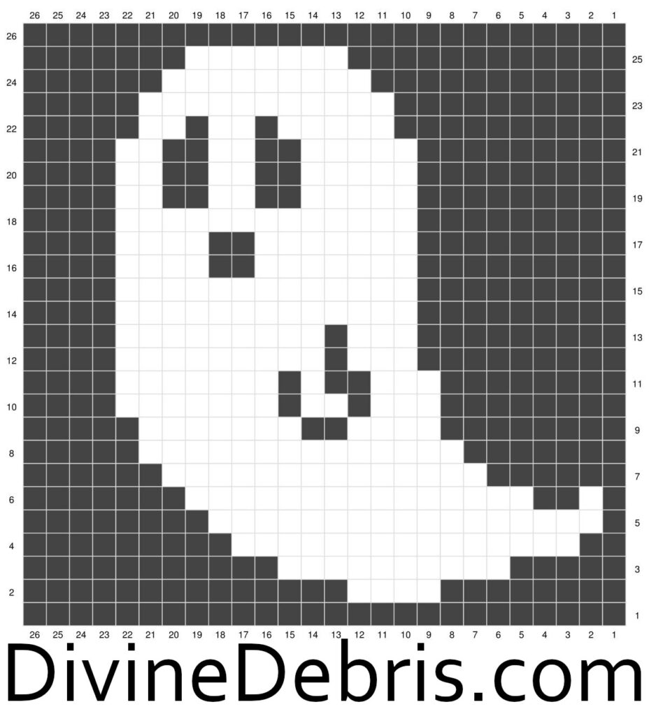 Gwendoline Ghost Square crochet graph by Divine Debris