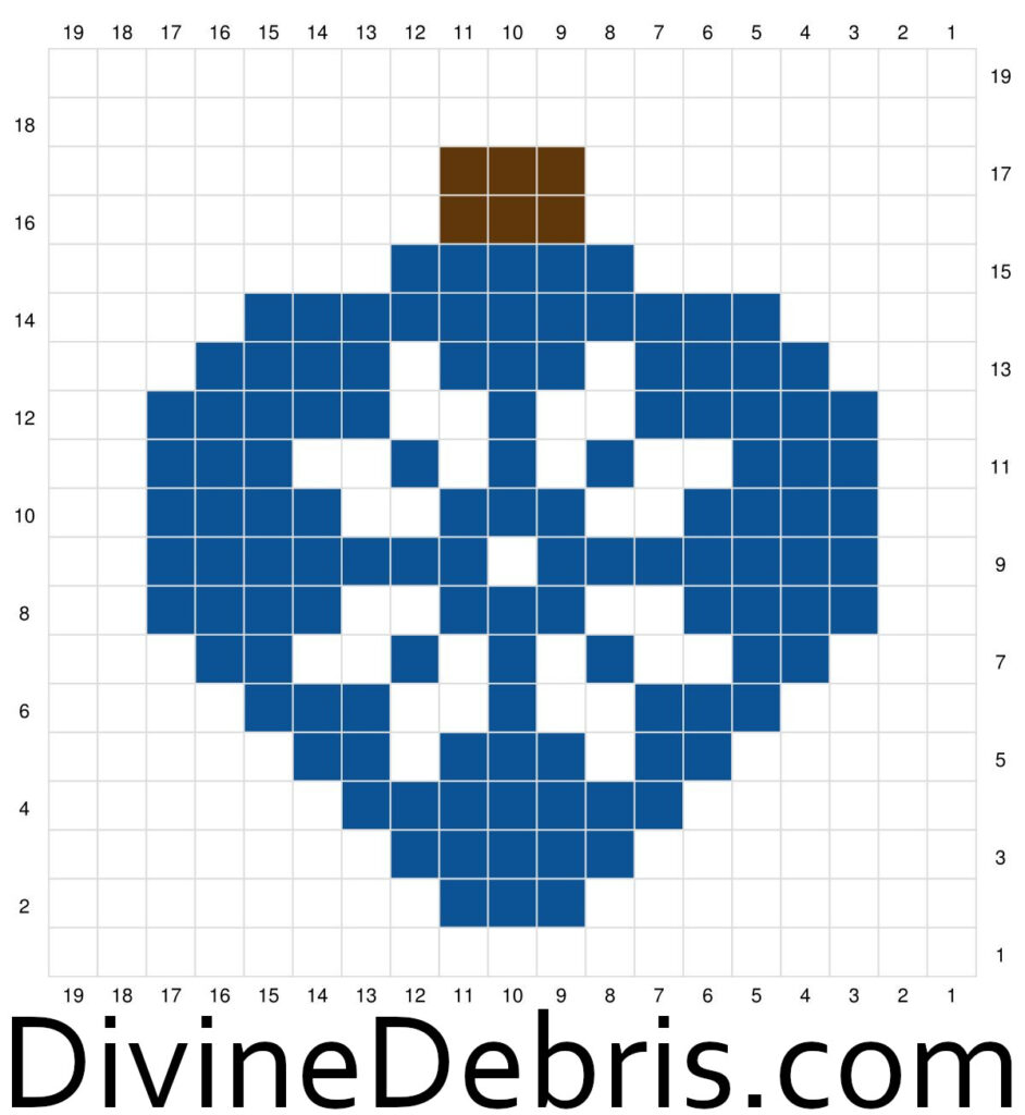 Graph for the Patchwork Christmas Bag Ornament Square by Divine Debris