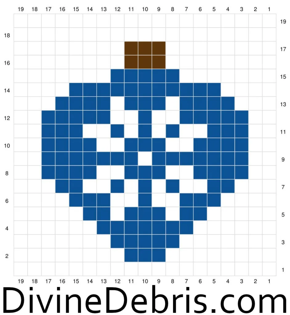 Graph for the Patchwork Christmas Bag Ornament Square by Divine Debris