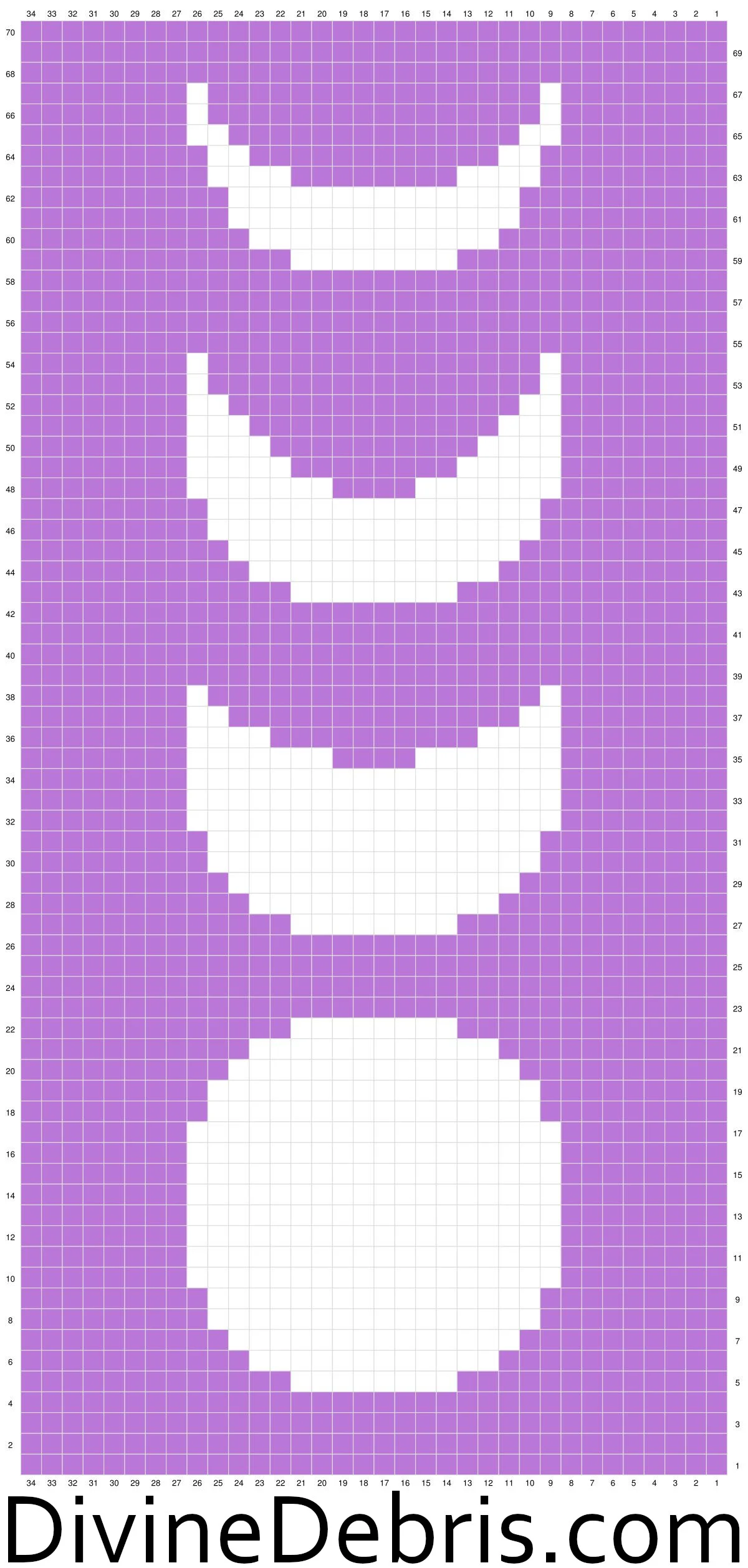 Graph for the Simple Moon Phase Wall Hanging crochet pattern.