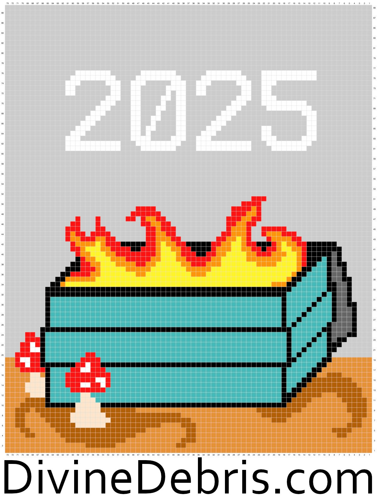 Graph for the 2025 Dumpster Fire Wall Hanging by Divine Debris