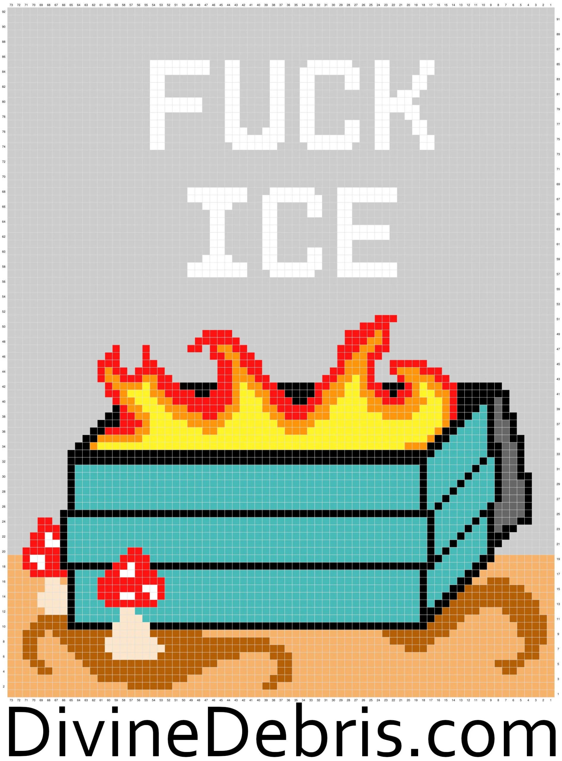 Graph for the Fuck Ice Dumpster Fire Wall Hanging by Divine Debris