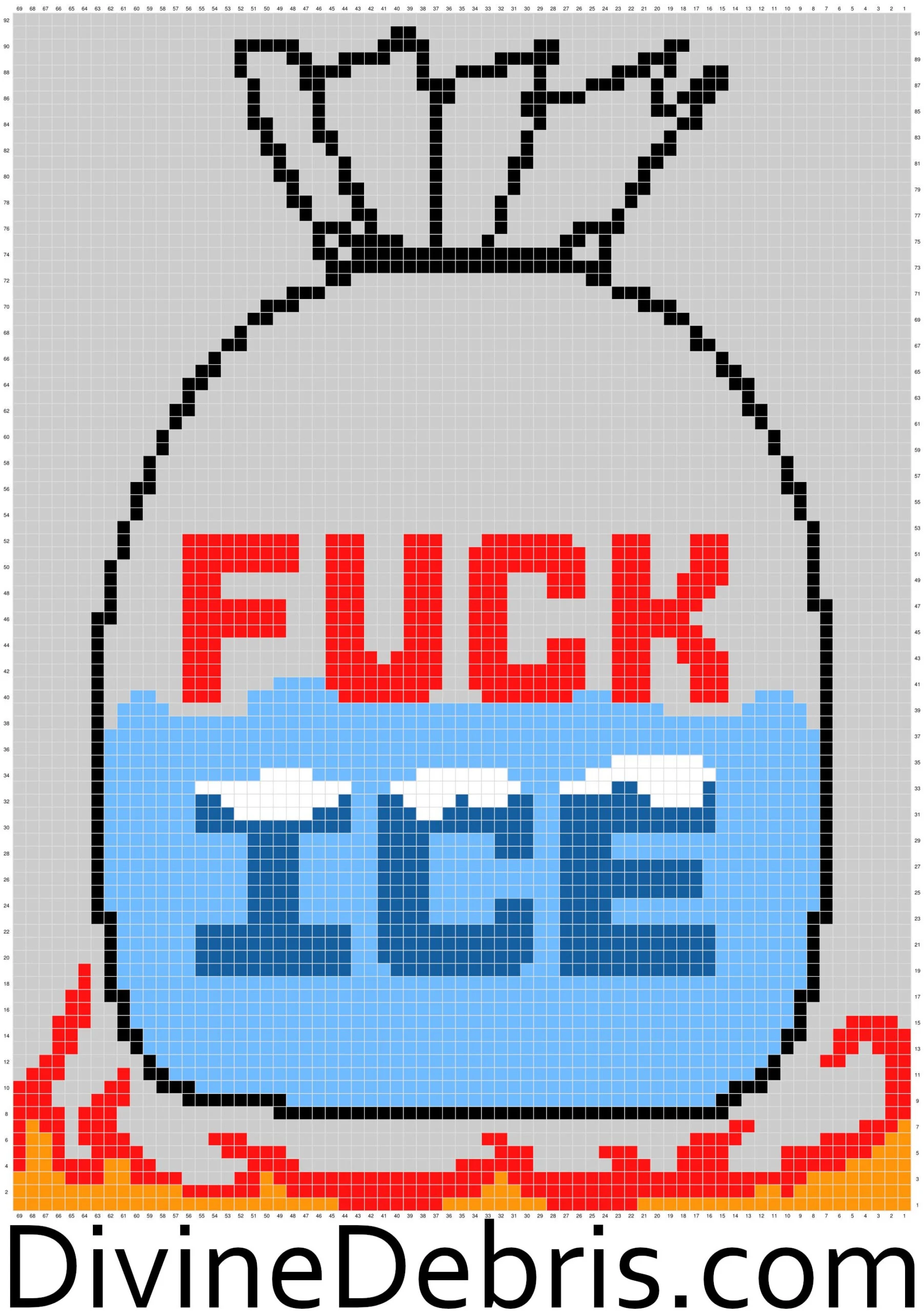 Graph for the Fuck Ice Wall Hanging by Divine Debris