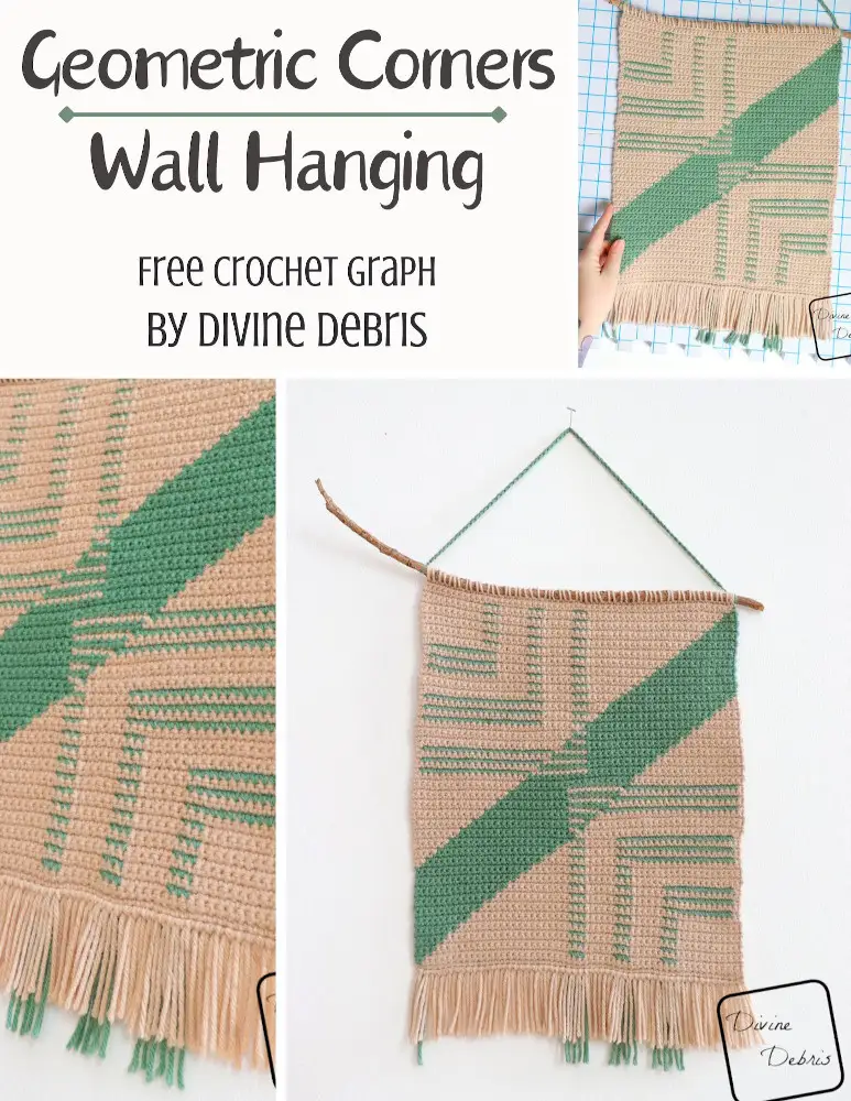 Learn to make the Geometric Corners Wall Hanging from a free crochet graph by Divine Debris. Perfect for knitting, Tunisian crochet, cross stitch, and more.