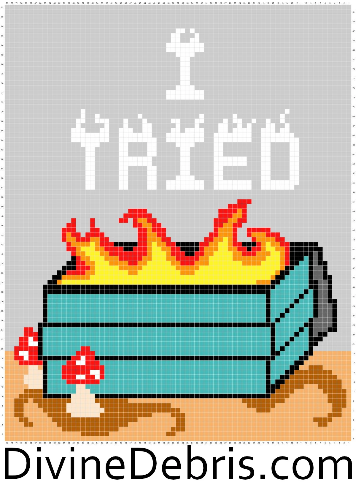 Graph for the I Tried Dumpster Fire Wall Hanging by Divine Debris