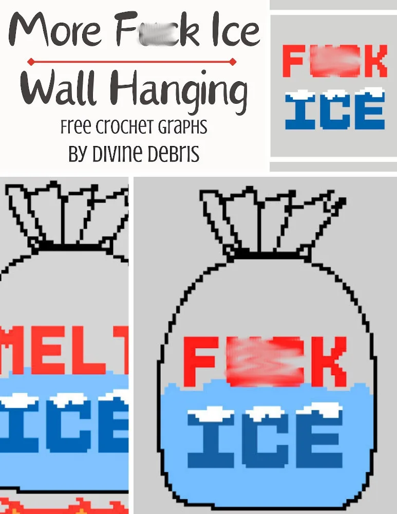 Learn to make the Fuck Ice Wall Hangings from a free crochet graphs by Divine Debris. Very customizable, colorful, and exciting to make. 