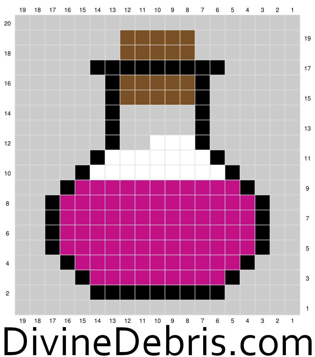 Graph for the Cute Potions Coaster 1 crochet pattern by Divine Debris