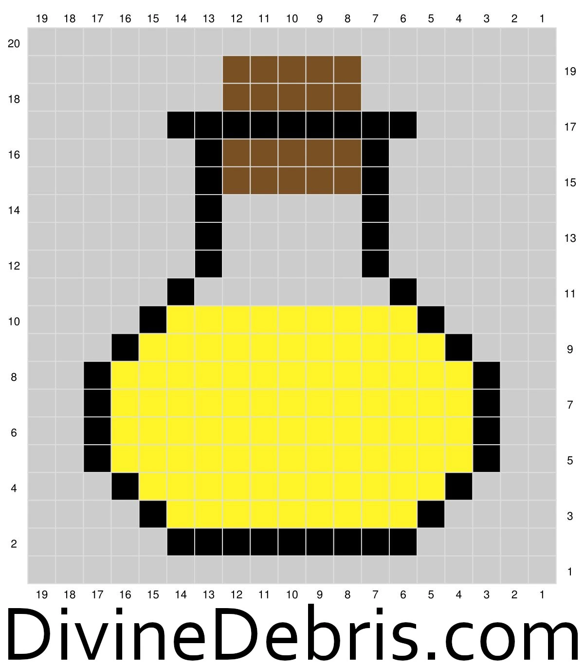 Graph for the Cute Potions Coaster 2 crochet pattern by Divine Debris