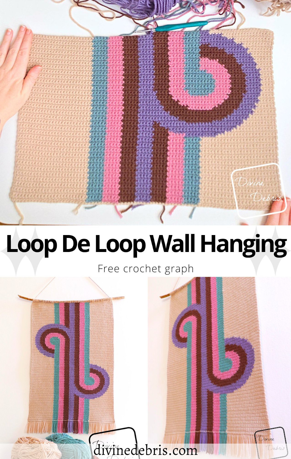 Loop De Loop Wall Hanging Free Crochet Pattern - Divine Debris