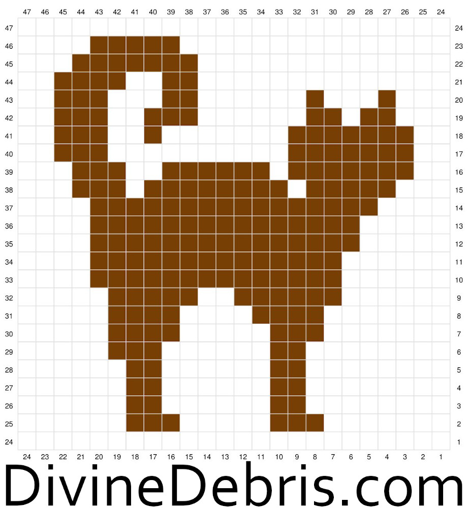 Graph Cat B1 for the C2C Cat Lady Square Blanket crochet pattern by Divine Debris.