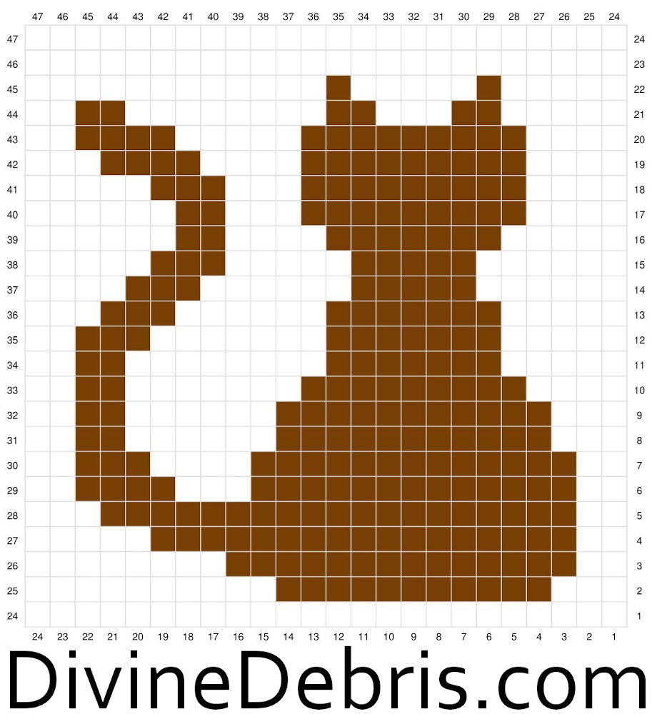 Graph Cat B3 for the C2C Cat Lady Square Blanket crochet pattern by Divine Debris.