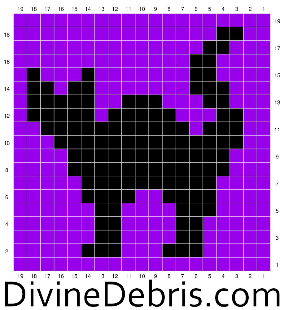 Graph for the Patchwork Witch Bag Cat Square by Divine Debris