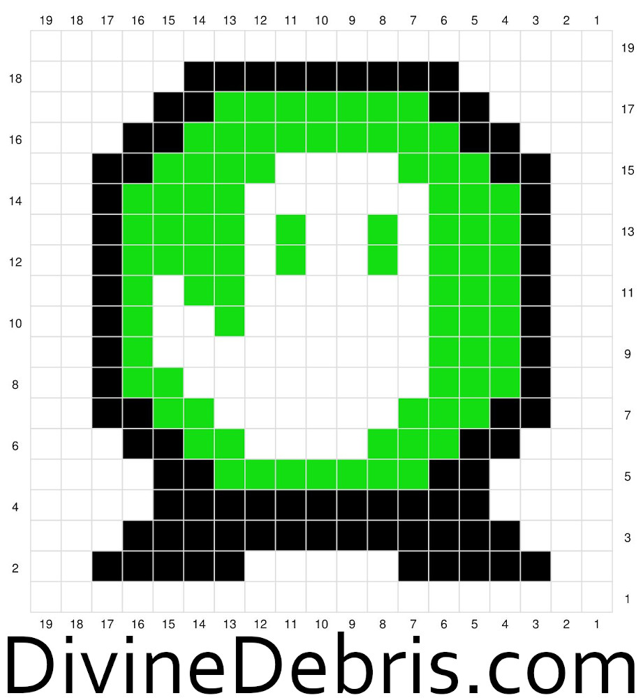 Graph for the Patchwork Witch Bag Ghost Crystal Ball Square by Divine Debris